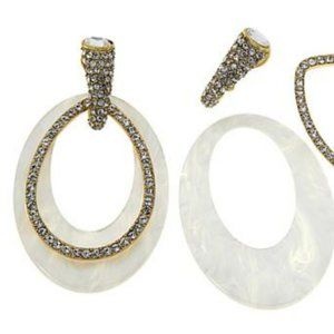 HEIDI DAUS XL CONVERTIBLE HOOP CRYSTAL PAVE' & ACRYLIC EARRINGS